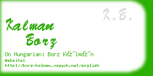 kalman borz business card